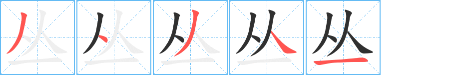 丛笔顺分步演示