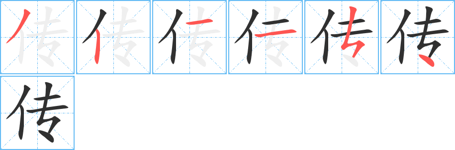 传笔顺分步演示