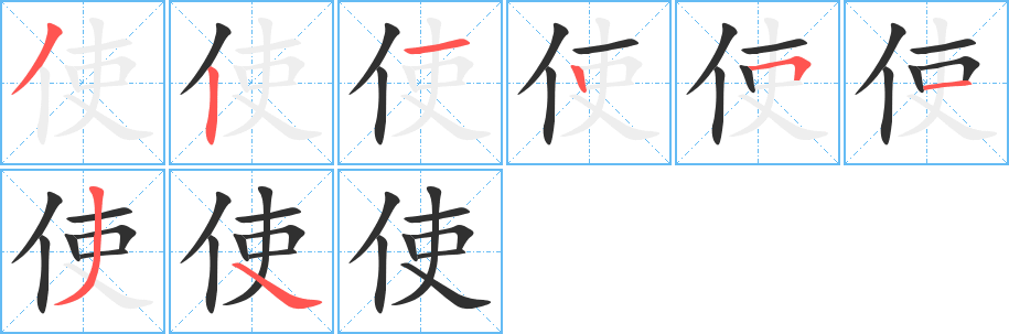 使笔顺分步演示