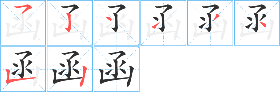 函笔顺分步演示