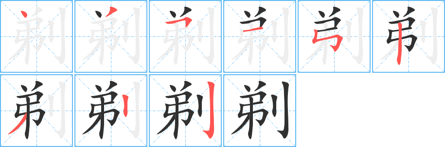 剃笔顺分步演示