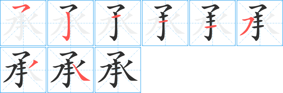 承笔顺分步演示