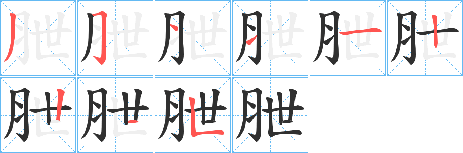 朑笔顺分步演示
