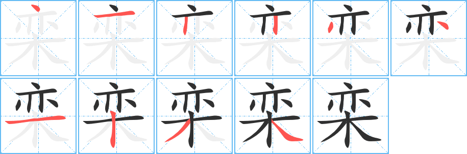 栾笔顺分步演示