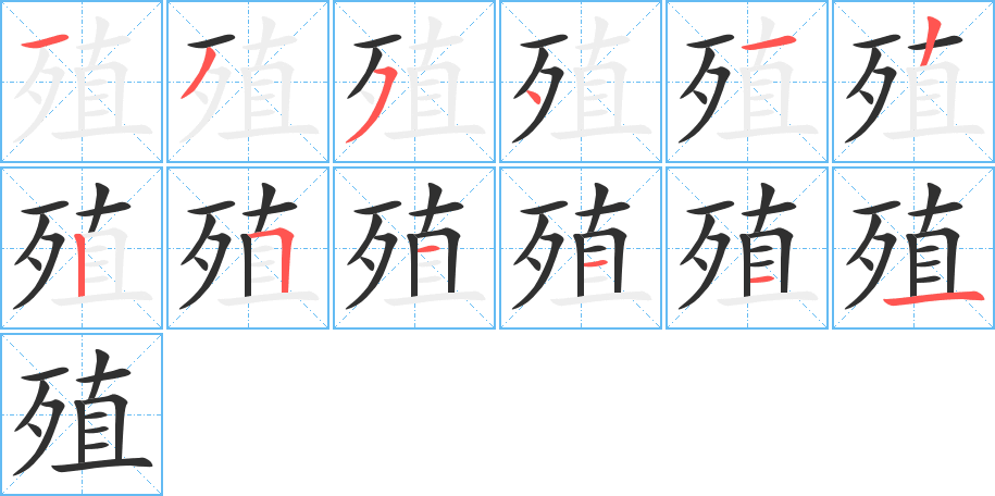 殖笔顺分步演示
