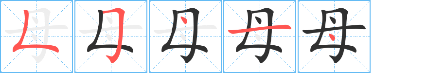 母笔顺分步演示