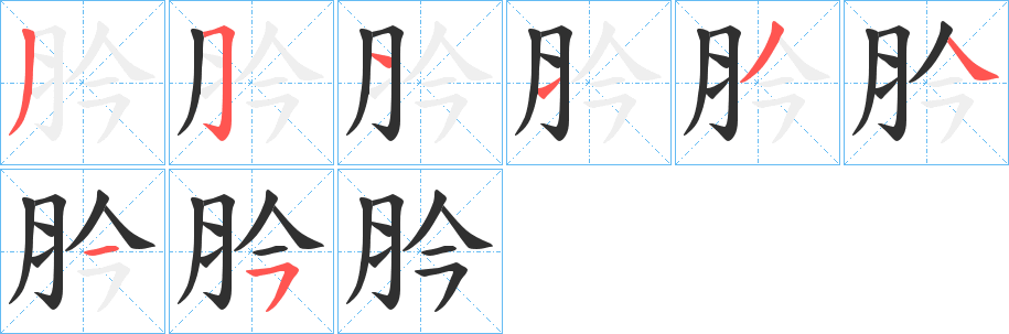 肣笔顺分步演示