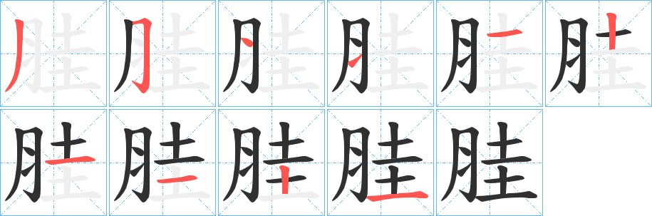 胿笔顺分步演示