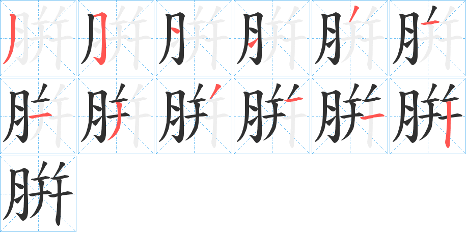 腁笔顺分步演示