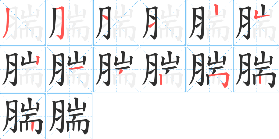 腨笔顺分步演示