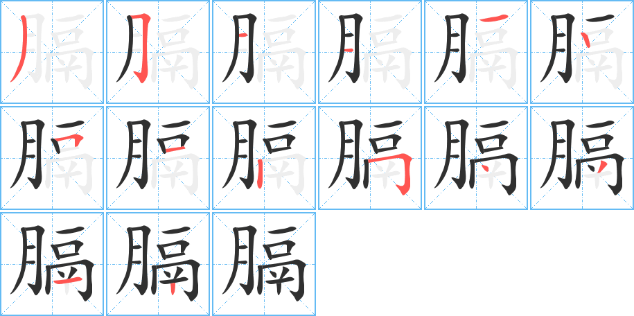膈笔顺分步演示