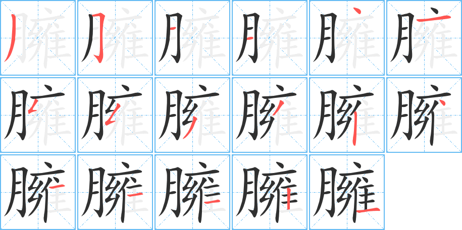 臃笔顺分步演示