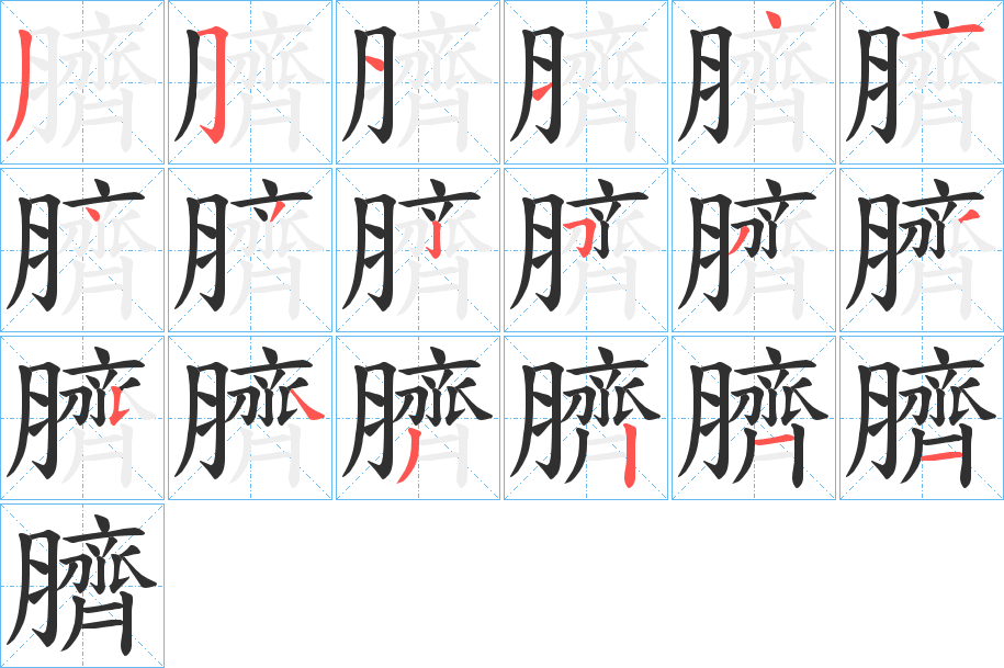 臍笔顺分步演示