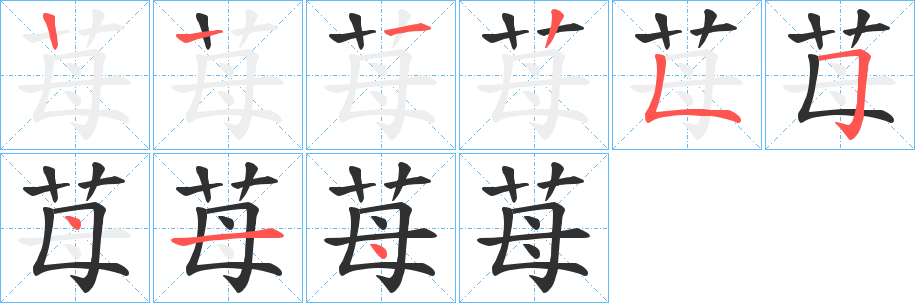 苺笔顺分步演示