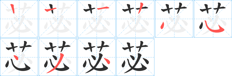 苾笔顺分步演示