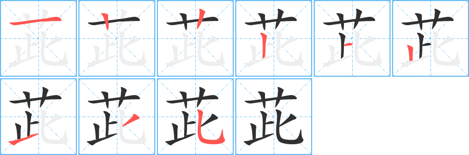 茈笔顺分步演示