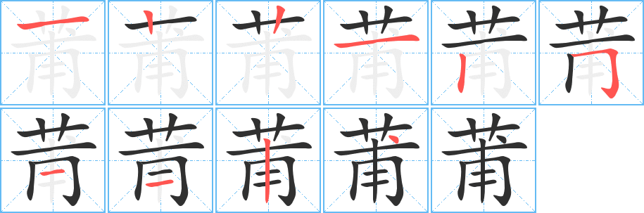 莆笔顺分步演示