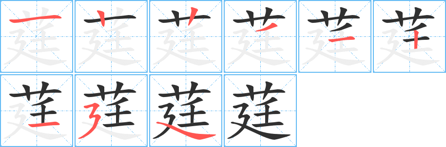 莛笔顺分步演示