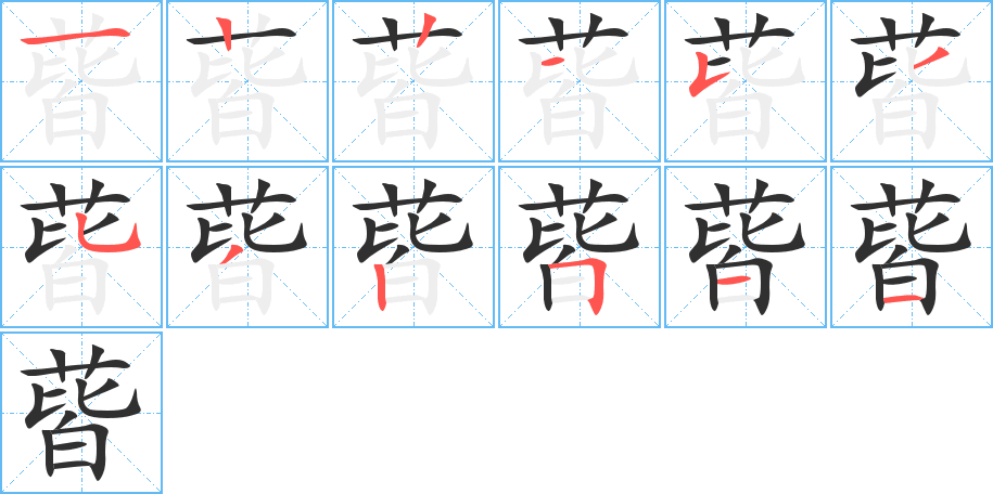 蒈笔顺分步演示