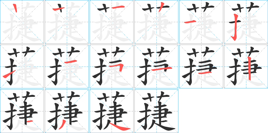 蓵笔顺分步演示