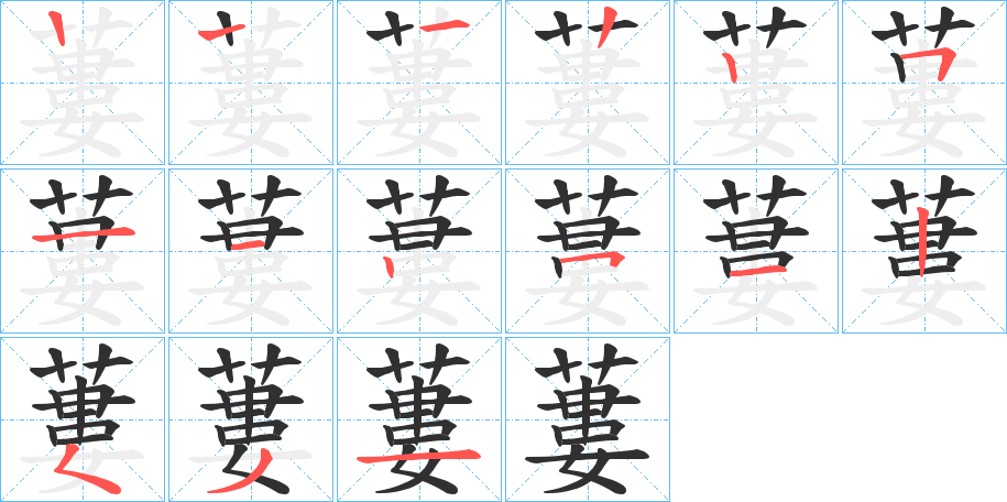 蔞笔顺分步演示