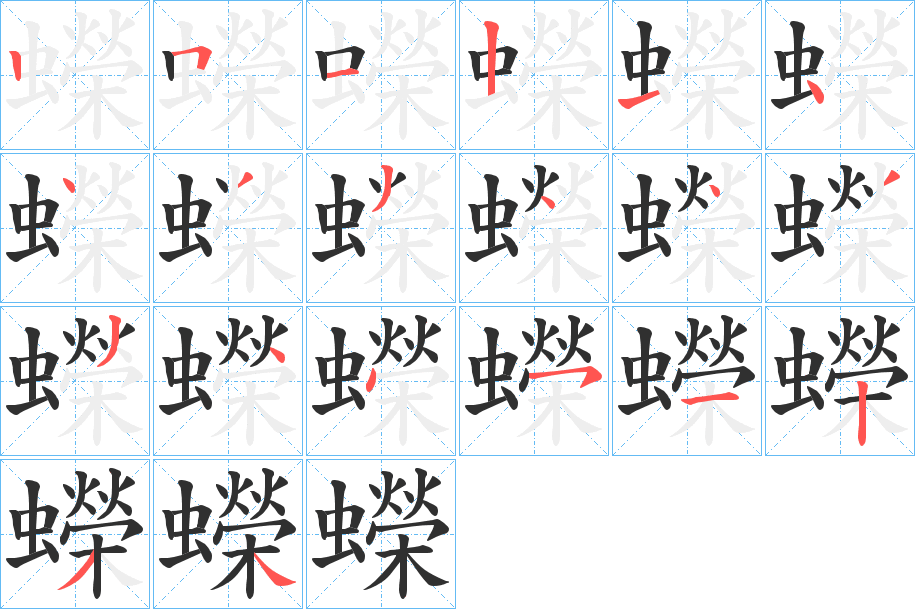 蠑笔顺分步演示