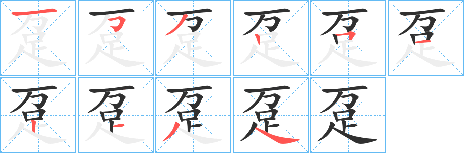 趸笔顺分步演示