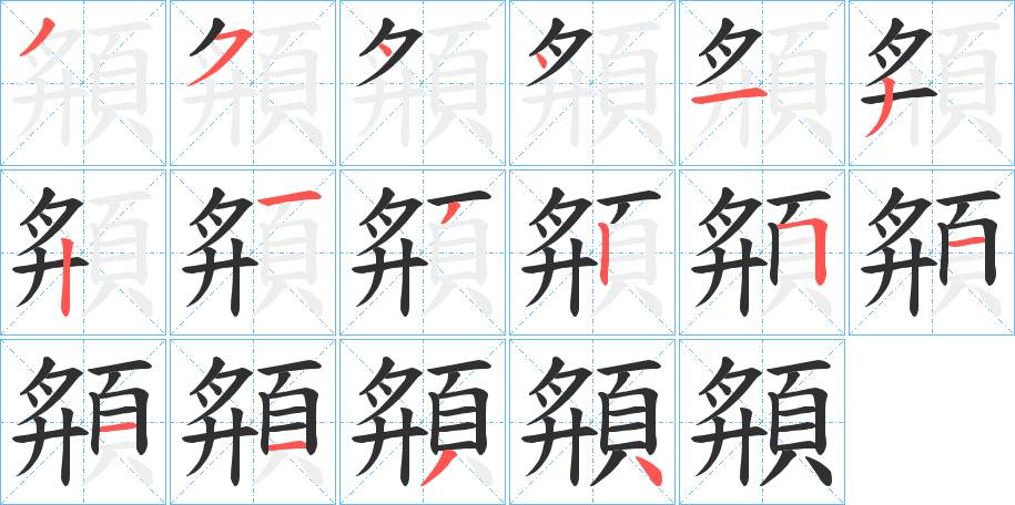 頯笔顺分步演示