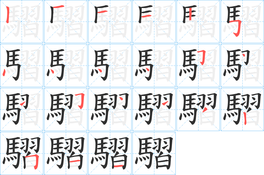 騽笔顺分步演示
