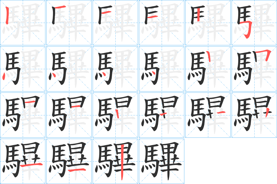 驆笔顺分步演示