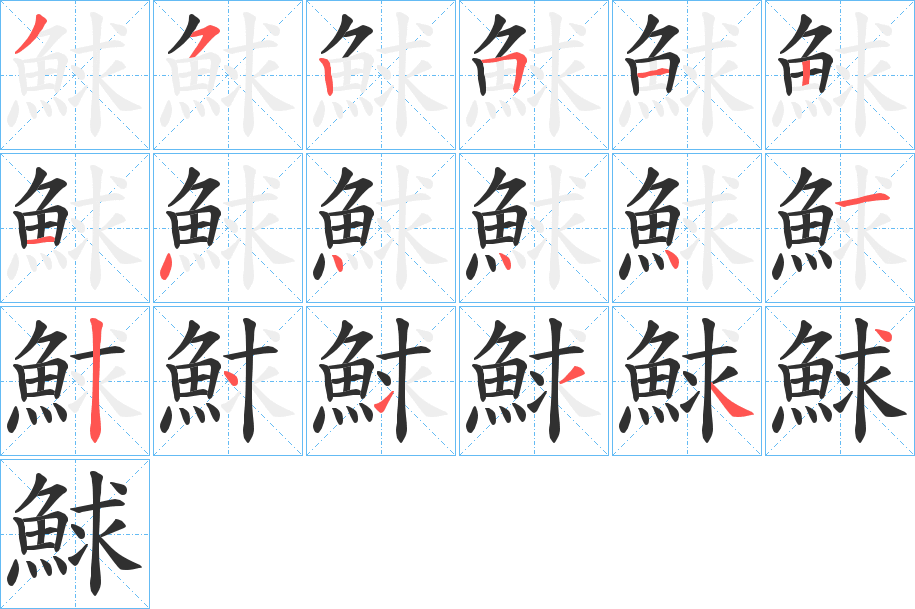 鯄笔顺分步演示