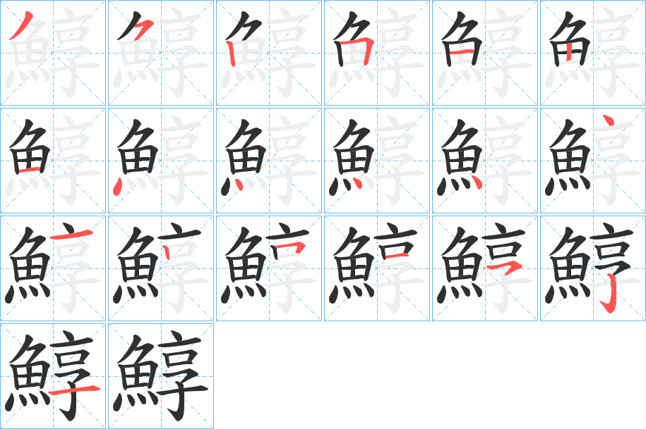 鯙笔顺分步演示