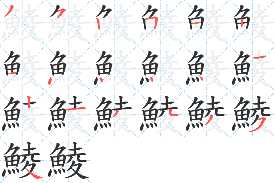 鯪笔顺分步演示