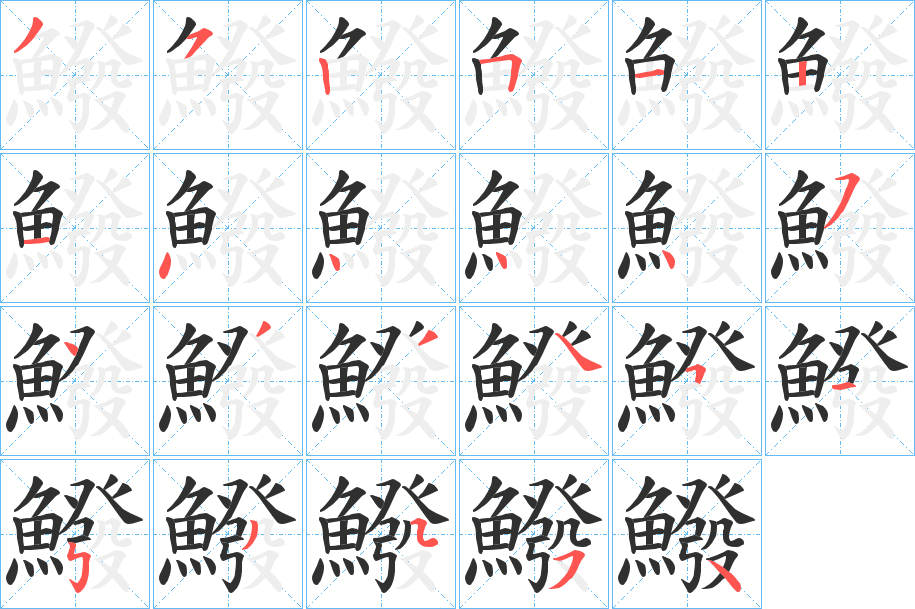 鱍笔顺分步演示