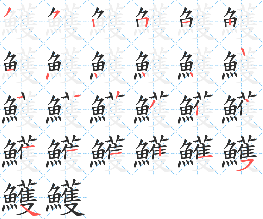 鱯笔顺分步演示