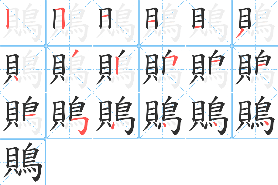 鵙笔顺分步演示
