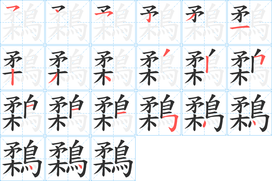 鶔笔顺分步演示