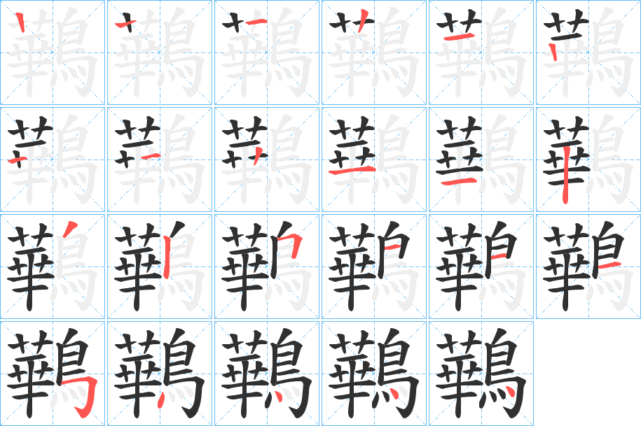 鷨笔顺分步演示