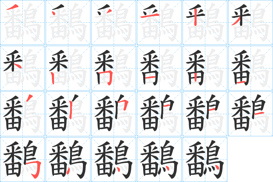 鷭笔顺分步演示