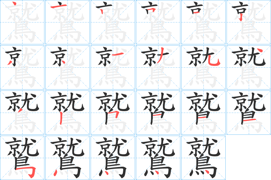 鷲笔顺分步演示