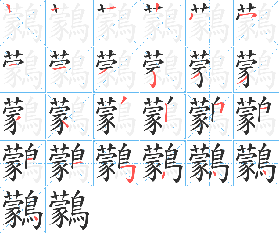 鸏笔顺分步演示