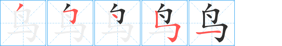 鸟笔顺分步演示