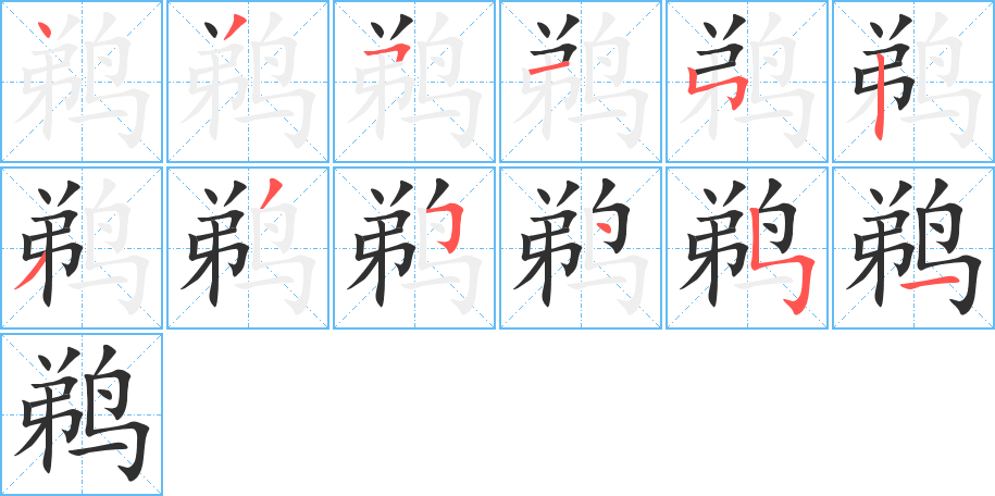 鹈笔顺分步演示